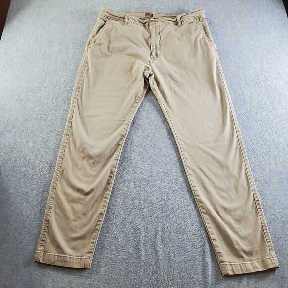 Levis Pants Mens 36×32 Beige XX Chino Standard Taper Straight Leg Flat Front - Picture 1 of 8